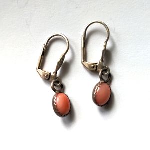 Vintage Rhodochrosite Dangle Earrings